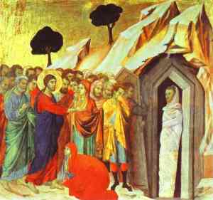 The Raising of Lazarus, Duccio de Buoninsegna, 1308-11